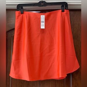 J. Crew Gwen mini slip skirt in bright orange Sz M New